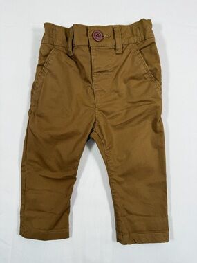 NEXT Baby Boys Camel Chino Pants 3–6 Months Brown Stretch Cotton Trousers